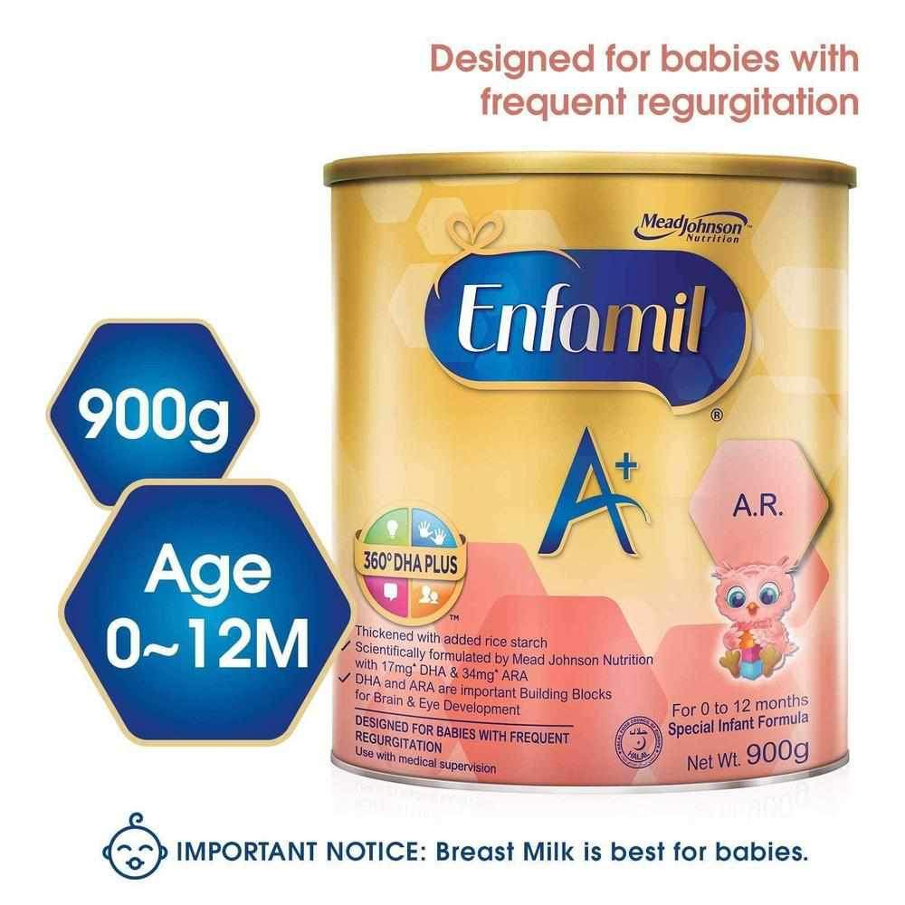 Enfamil A+ AR, Infant Formula, Stage 1 (900g) For babies with frequent regurgitation
