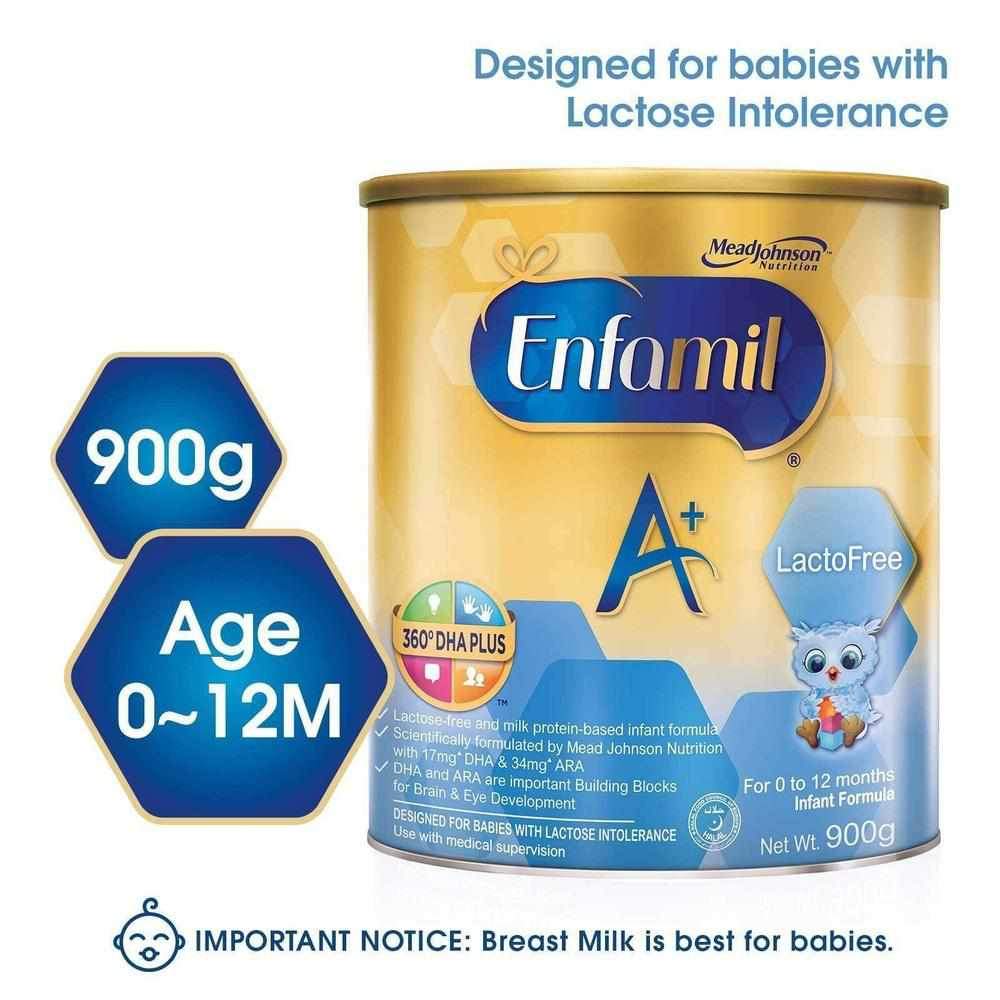 Enfamil A+ LactoFree, Infant Formula, Stage 1 (900g) Lactose-free formula